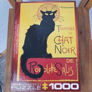 Black Cat Jigsaw Puzzle 1000 Pieces French Vintage Theater Poster Chat Noir OPEN